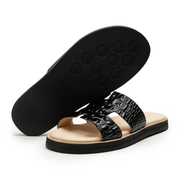 Rattle Hermes Croc Texture Black - Image 2