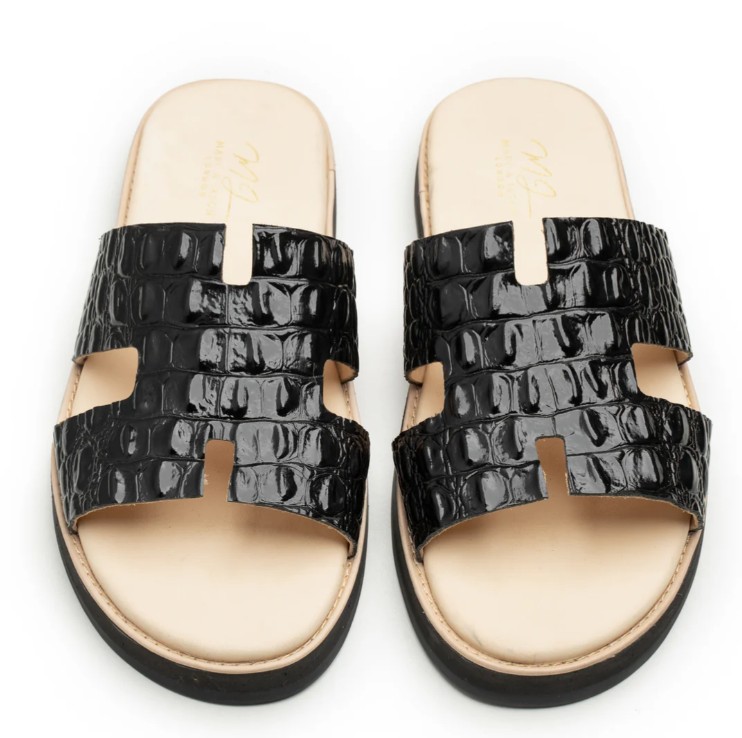 Rattle Hermes Croc Texture Black - Image 4