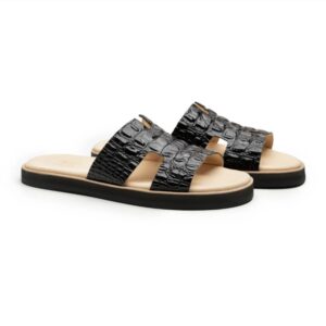 Rattle Hermes Croc Texture Black